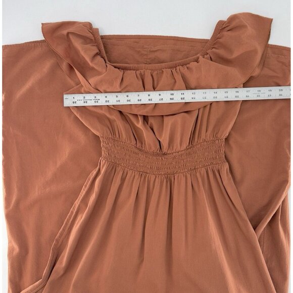 Old Navy Waist Defined Off the‎ Shoulder Smocked Maxi Dress Sz M Tall Festival - Picture 8 of 12